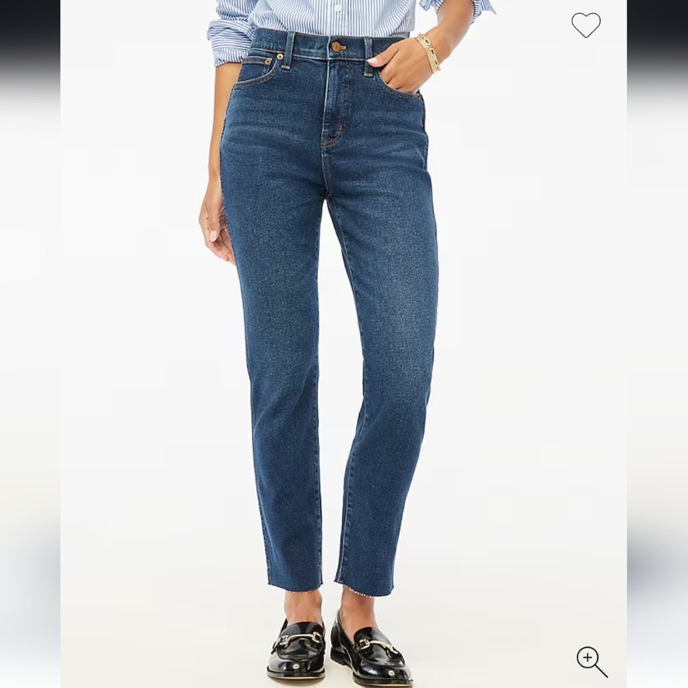 J. Crew Classic Vintage Dark Wash Raw Hem Ankle Jeans - Size 27